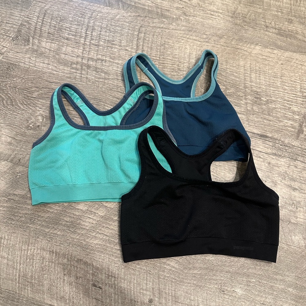 Patagonia racerback sports bras (3) size XS